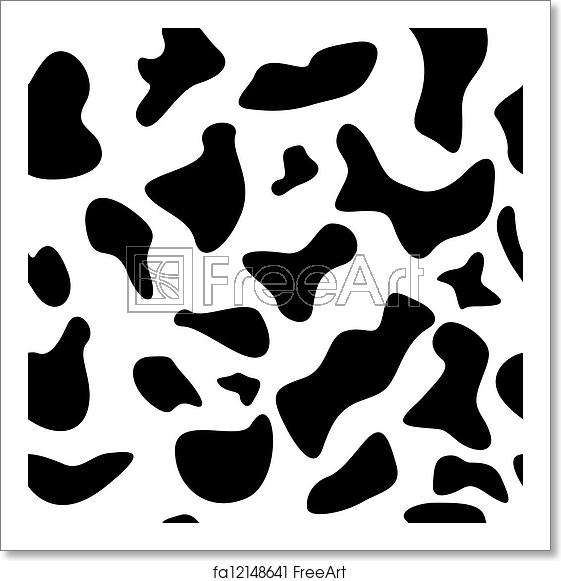 561x581 Free Art Print Of Seamless Cow Hide Pattern Vector Black