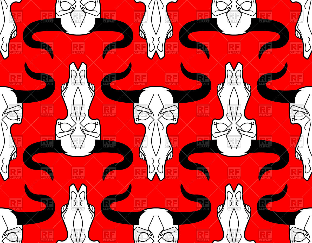 1200x933 Skull Cow Pattern On Red Background Vector Image Of Backgrounds