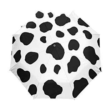 355x355 Vector Cow Pattern Graphics Compact Travel Umbrella