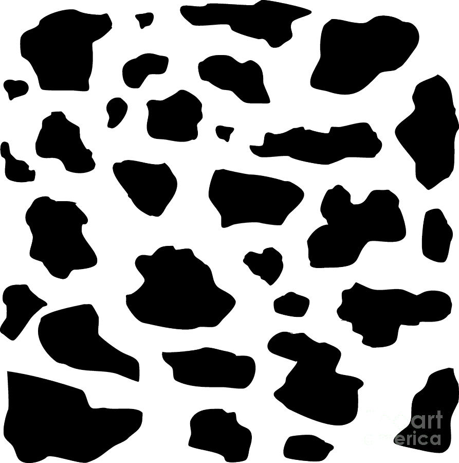 893x900 Black And White Cow Pattern Digital Art