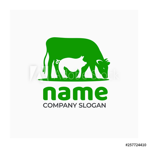 Farm Icon With Cow, Pig And Chicken Logo For Agricultural Company 500x500 Farm Icon With Cow, Pig And Chicken Logo For Agricultural Company