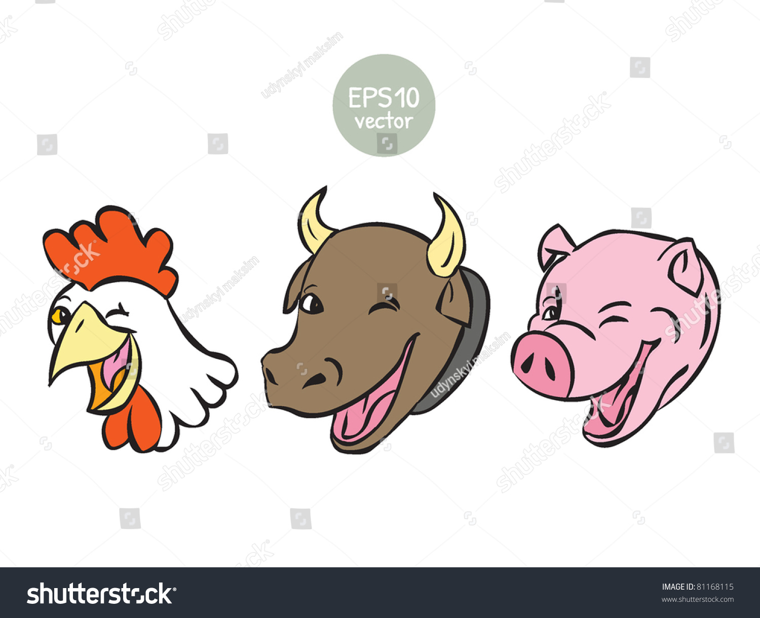 Cow Pig Chicken Clipart 1500x1219 Cow Pig Chicken Clipart