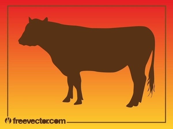 Cow Silhouette Free Vector 600x448 Cow Silhouette Free Vector