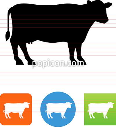 Vector Dairy Cow Silhouette Icon 400x437 Vector Dairy Cow Silhouette Icon