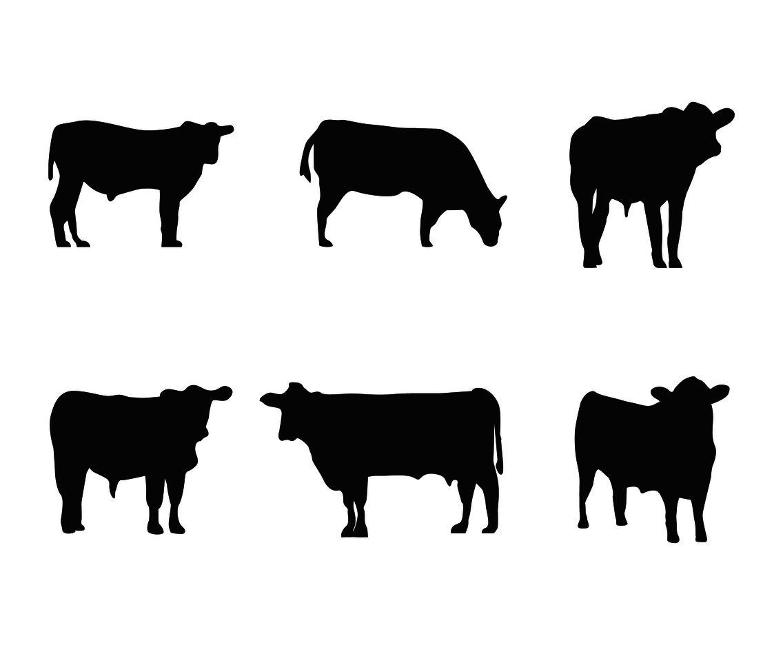 Cattle Silhouette Vector Vector Art Graphics 1136x936 Cattle Silhouette Vector Vector Art Graphics