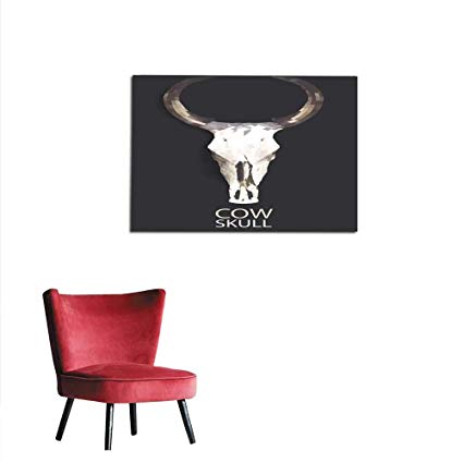 425x425 Art Stickers Cow Skull Vector Polygon Geometric Mural