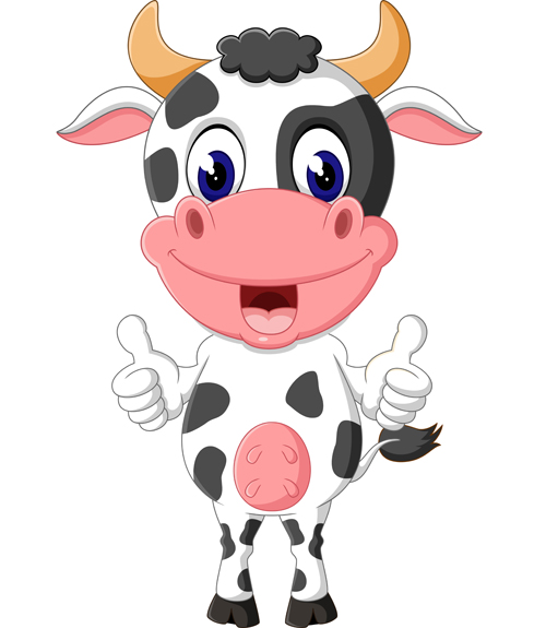 500x575 Cartoon Baby Cow Vector Illustration Free Download