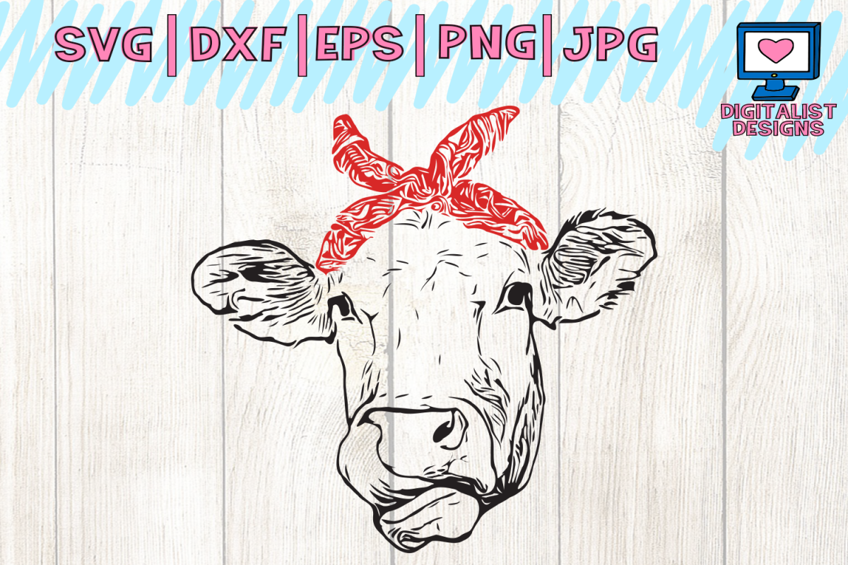 1200x800 Cow Cow Clipart, Cow Face Files, Bandanna, Heifer