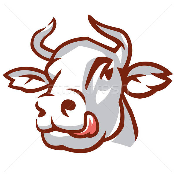 600x600 Head Of White Cow Vector Illustration