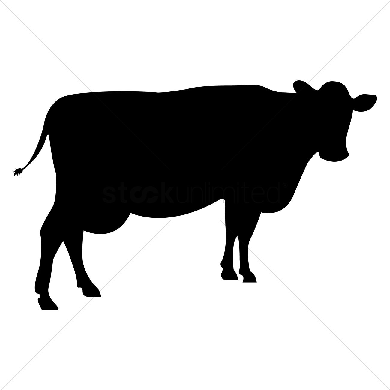 1300x1300 Silhouette Of Cow Vector Image