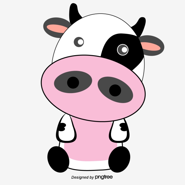 640x640 Cartoon Cow Vector Material, Cartoon Vector, Cow Vector, Milk Png