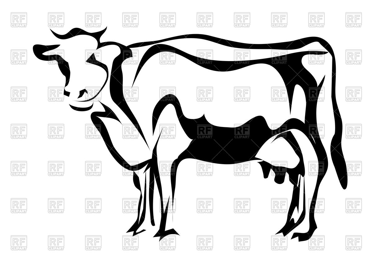 1200x849 Silhouette Of Cow Vector Image Of Plants And Animals Arkela