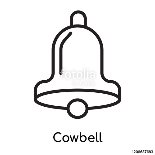 500x500 Cowbell Icon Vector Sign And Symbol Isolated On White Background