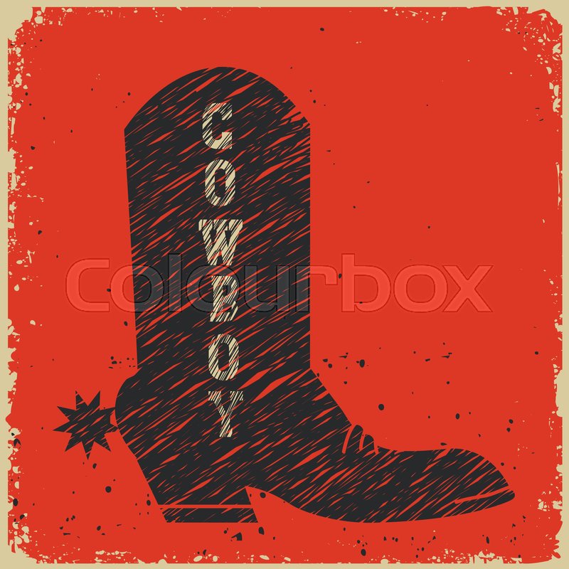 800x800 Cowboy Boot Background Vector Red Card Stock Vector Colourbox