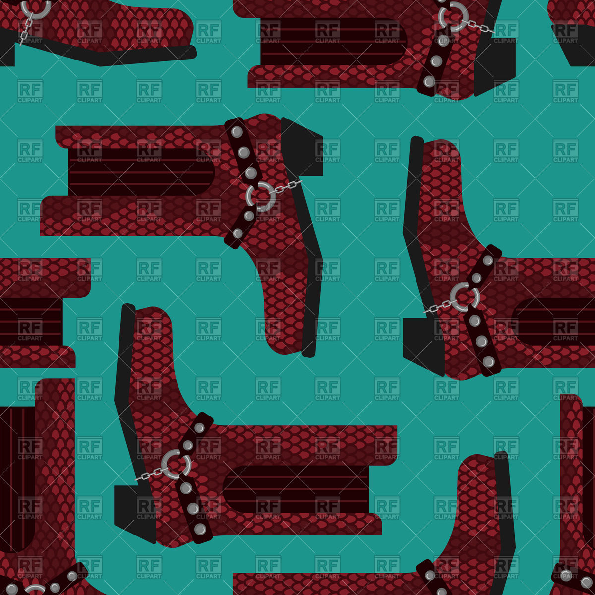 1200x1200 Cowboy Boots Pattern On Blue Background Vector Image