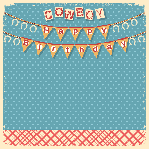 600x600 Cowboy Child Birthday Background Vector Free Download