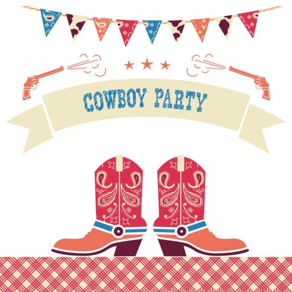 588x588 Cowboy Party Background Vector Free Download