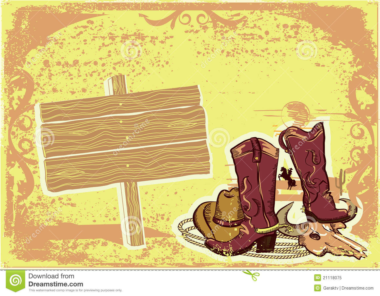 1300x1011 Cowboy Clipart Background