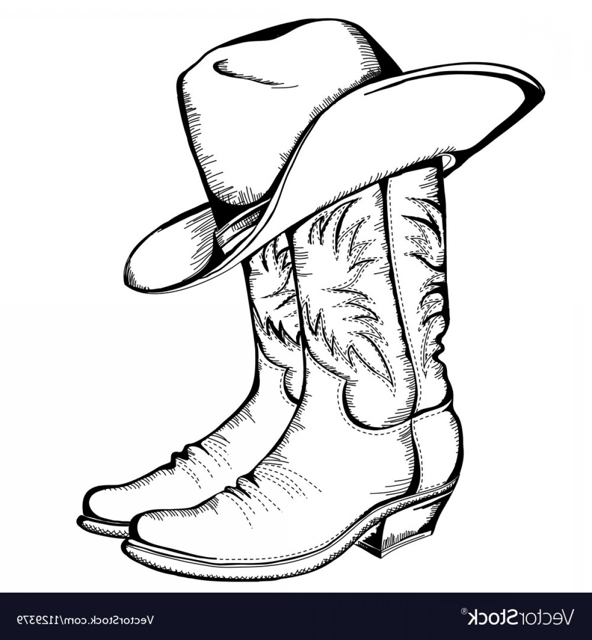 Cowboy Boot Vector at Vectorified.com | Collection of Cowboy Boot ...