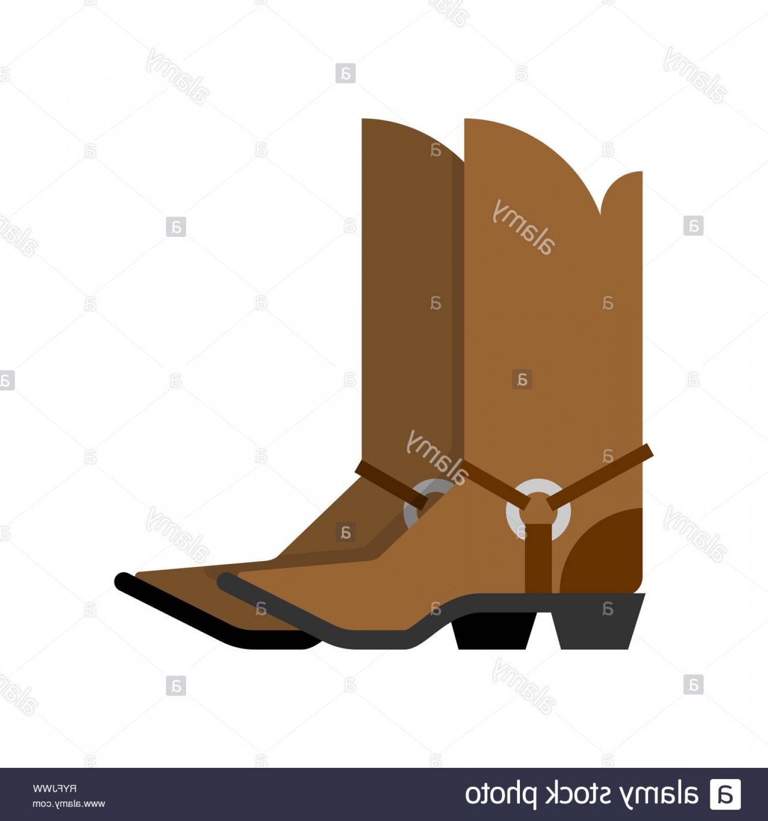 1560x1668 Cowboy Boots Isolated Western Accessory Wild West Shoes Vector