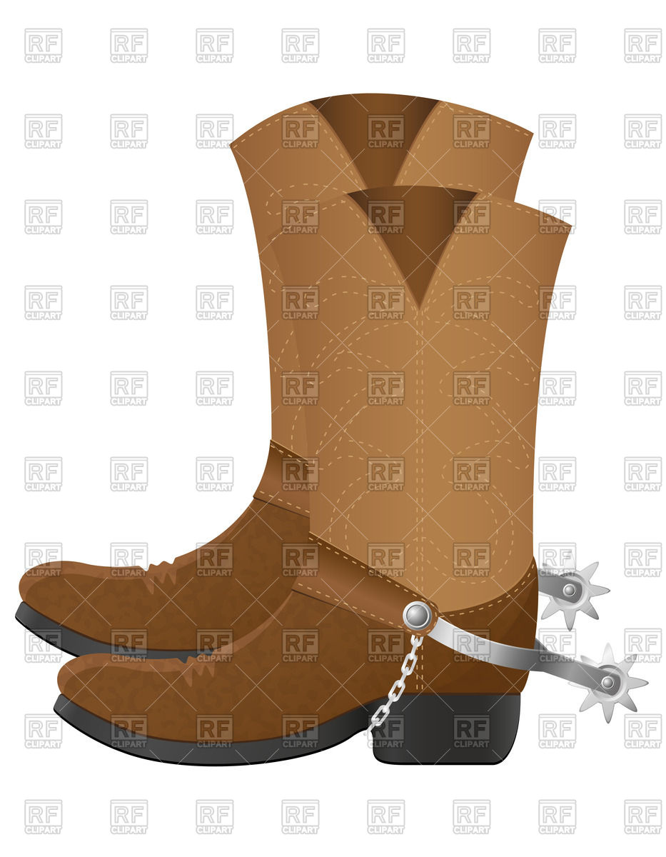 933x1200 Leather Cowboy Boots With Spurs Isolated On White Background