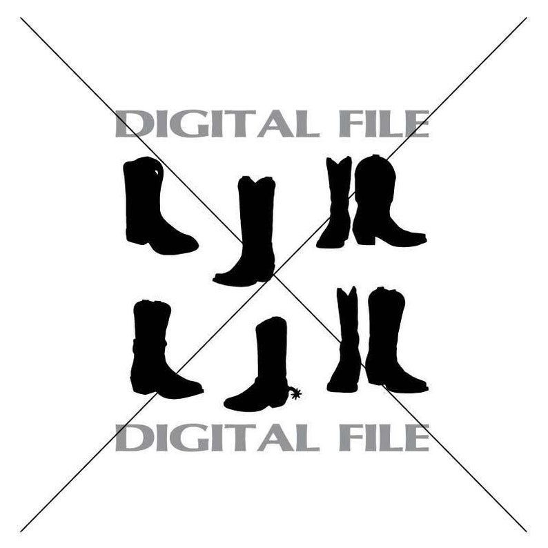 794x794 Six Cowboy Boots Vector Images Vinyl Decal T Shirt Digital Etsy