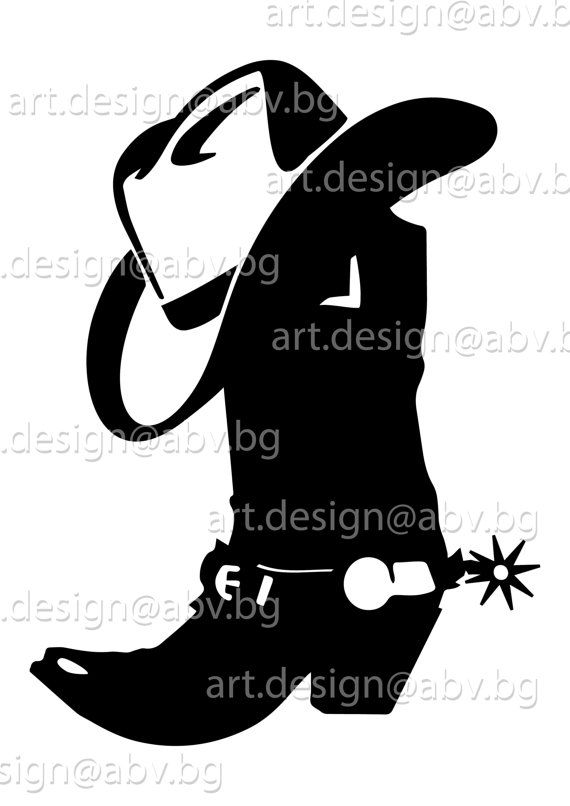 570x806 Vector Cowboy Boot With Hat