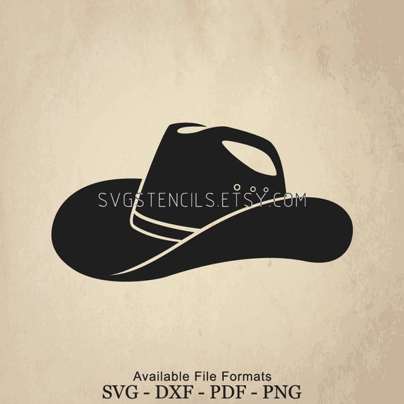 570x570 The Cowboy Hat Stencil Silhouette Studio Monogram Etsy