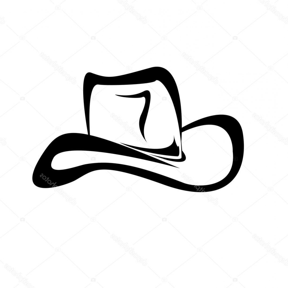 Cowboy Hat Silhouette Vector at Vectorified.com | Collection of Cowboy ...
