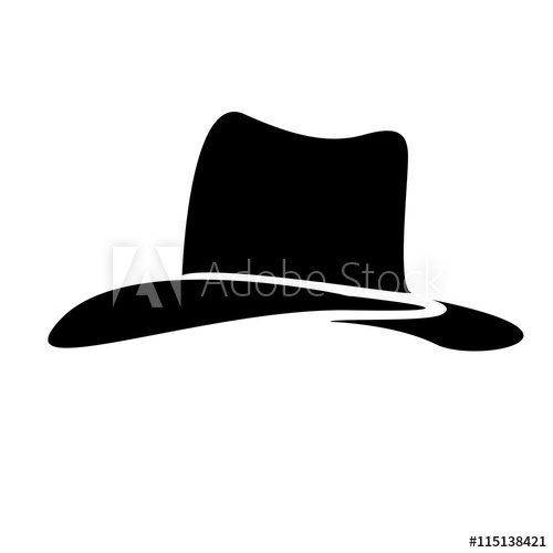 500x500 Cowboy Hat Silhouette Vector Illustration