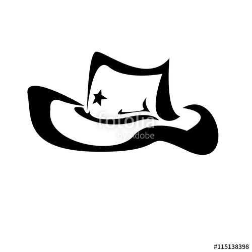 500x500 Cowboy Hat Silhouette Vector Illustration Stock Image