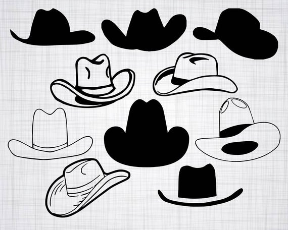 570x456 Cowboy Hat Bundle Cowboy Hat Cowboy Hat Clipart Cut Etsy