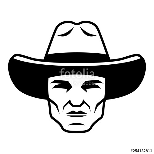 500x500 Man In Cowboy Hat, Vector Illustration Stock Photo And Royalty
