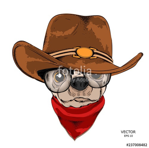 500x496 A Dog In A Cowboy Hat Vector Illustration Stock Image