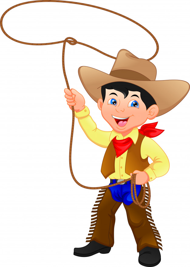 626x876 Cowboy Kid Twirling A Lasso Vector Premium Download