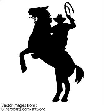 335x355 Download Cowboy On Rearing Horse With A Lasso