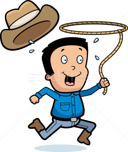 505x600 Cartoon Cowboy Lasso Vector Illustration Cory Thoman