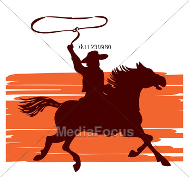 380x356 Stock Photo Cowboy Horse With Lasso Vector Graphic