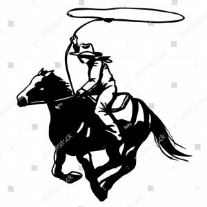 300x300 Cowboy Lasso On Horse Silhouette Vector Catchsplace