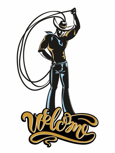 370x490 Cowboy Lasso Welcome Invitation Greeting Weathercock Sign