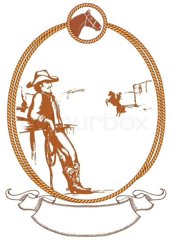 566x800 Vector Cowboy Poster Background For Stock Vector Colourbox