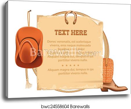 453x379 Western Cowboy Hat And American Lasso Vector Old Paper For Text