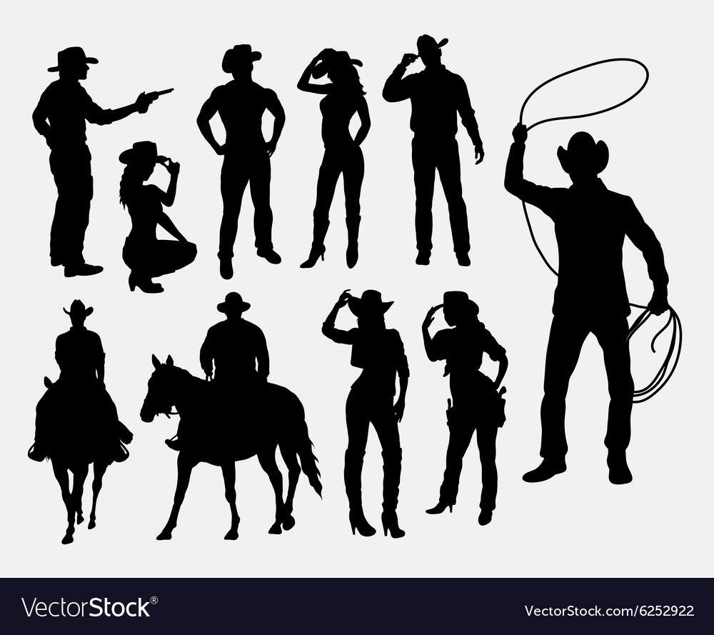 1000x889 Cowboy Silhouette Vector