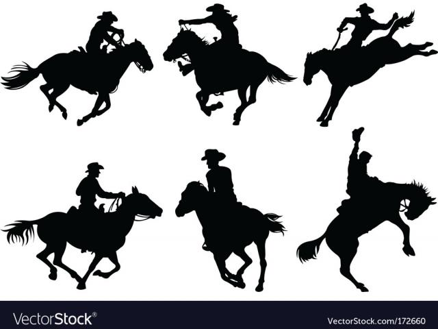 640x480 Cowboy Silhouette Vector