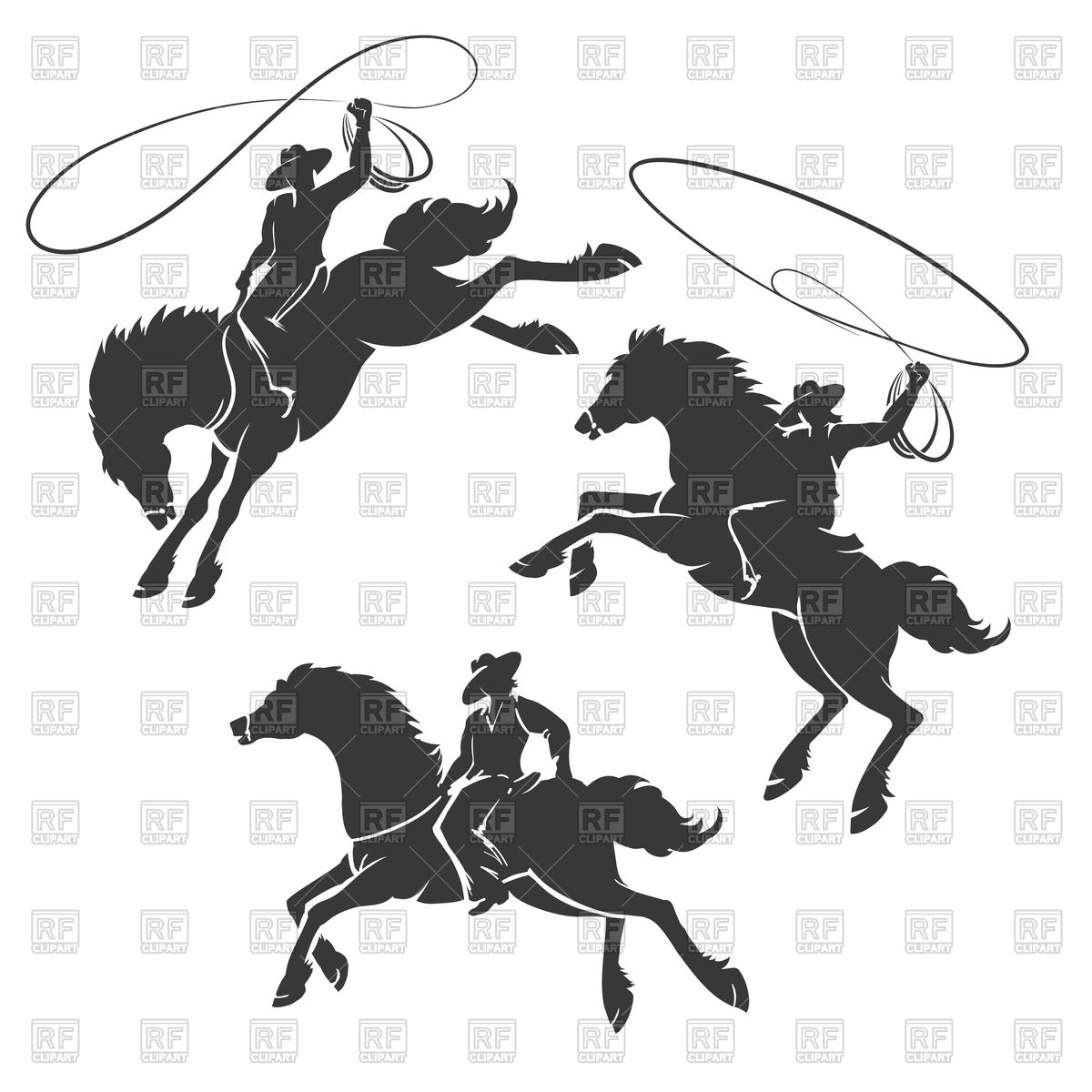 1200x1200 Cowboys Ride On Horses Silhouette On A White Background Vector
