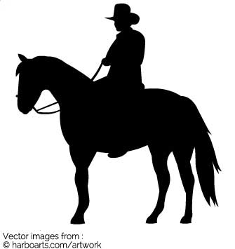 Cowboy Silhouette Vector at Vectorified.com | Collection of Cowboy ...