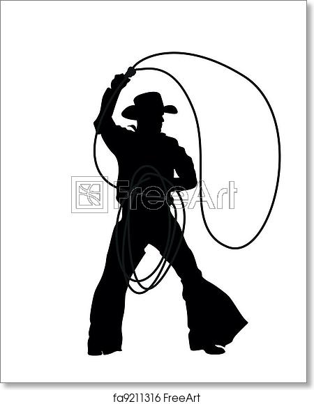 450x580 Free Art Print Of Cowboy Vector Silhouettes Freeart