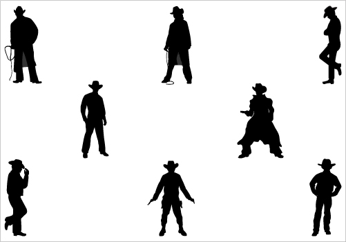 501x351 Wild West Cowboy Silhouette Vector Graphicssilhouette Clip Art