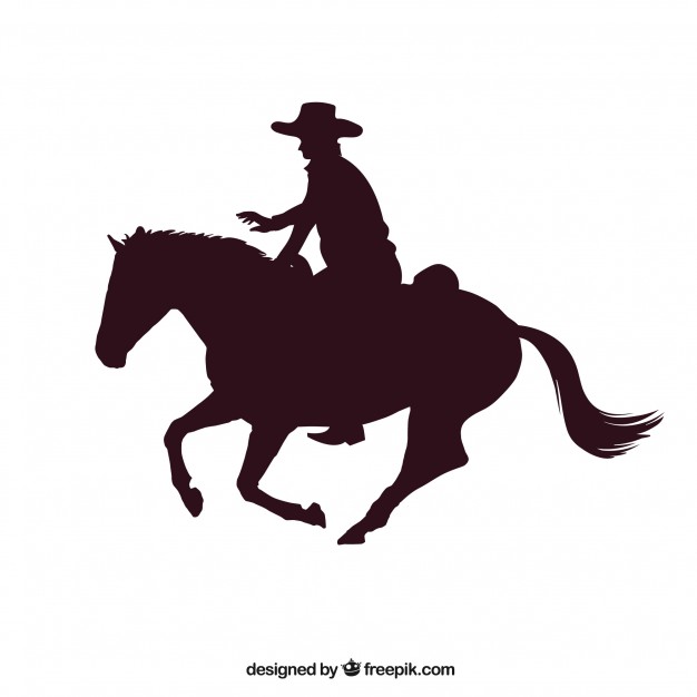 Cowboy Silhouette Vector at Vectorified.com | Collection of Cowboy ...