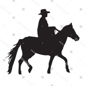 300x300 Cowboy Riding Horse Silhouette Vector Newwaysys